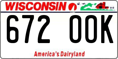 WI license plate 672OOK