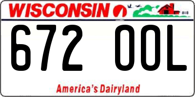 WI license plate 672OOL