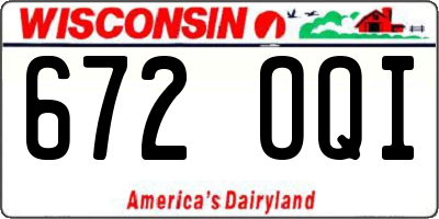 WI license plate 672OQI
