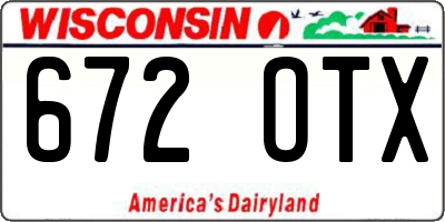 WI license plate 672OTX