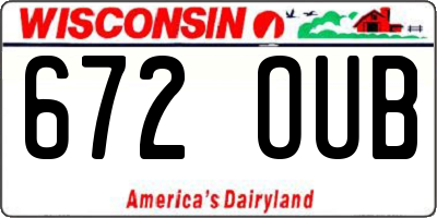 WI license plate 672OUB
