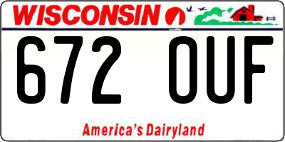 WI license plate 672OUF