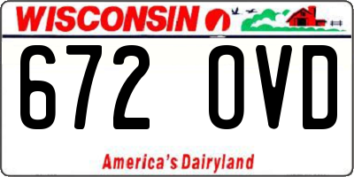 WI license plate 672OVD