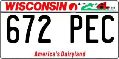 WI license plate 672PEC