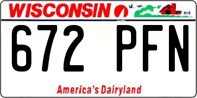 WI license plate 672PFN