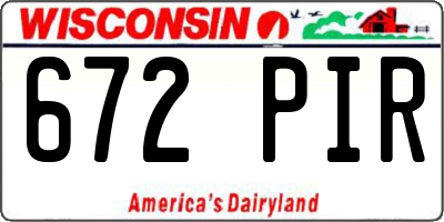 WI license plate 672PIR