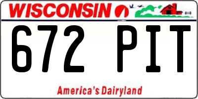 WI license plate 672PIT