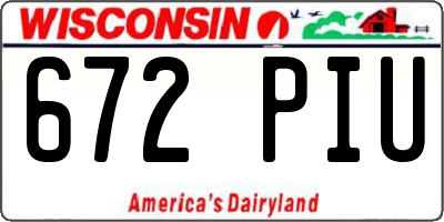 WI license plate 672PIU