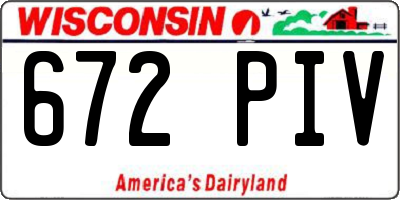 WI license plate 672PIV