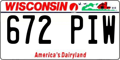 WI license plate 672PIW