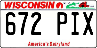 WI license plate 672PIX