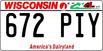 WI license plate 672PIY