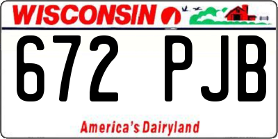 WI license plate 672PJB