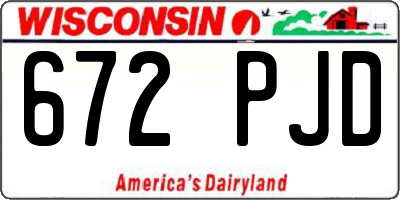 WI license plate 672PJD