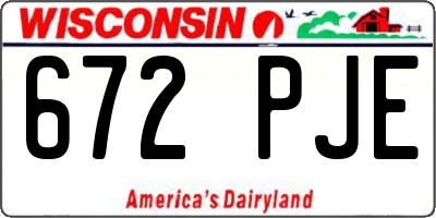 WI license plate 672PJE