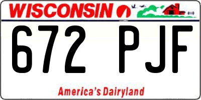 WI license plate 672PJF