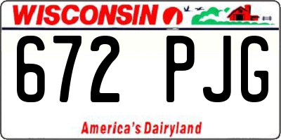 WI license plate 672PJG