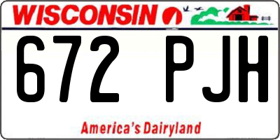 WI license plate 672PJH