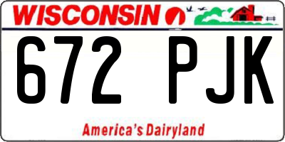 WI license plate 672PJK
