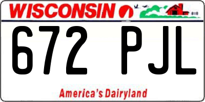 WI license plate 672PJL