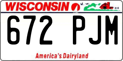 WI license plate 672PJM