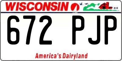 WI license plate 672PJP