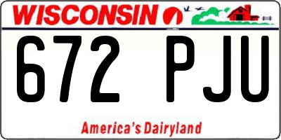 WI license plate 672PJU