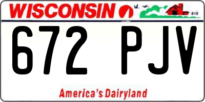 WI license plate 672PJV
