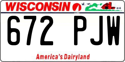WI license plate 672PJW