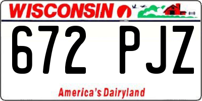 WI license plate 672PJZ