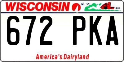 WI license plate 672PKA