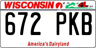 WI license plate 672PKB