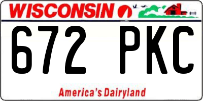 WI license plate 672PKC