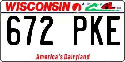WI license plate 672PKE