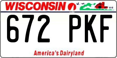 WI license plate 672PKF