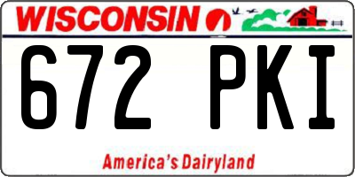 WI license plate 672PKI