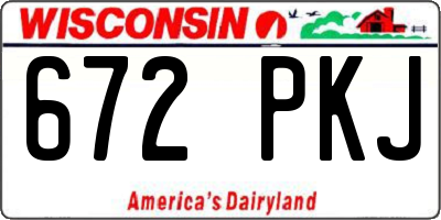 WI license plate 672PKJ