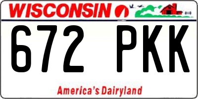 WI license plate 672PKK
