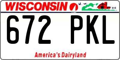 WI license plate 672PKL