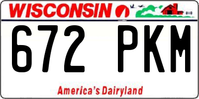 WI license plate 672PKM