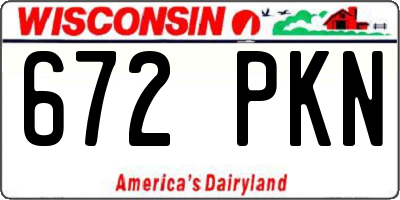 WI license plate 672PKN