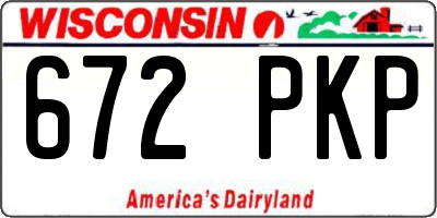 WI license plate 672PKP