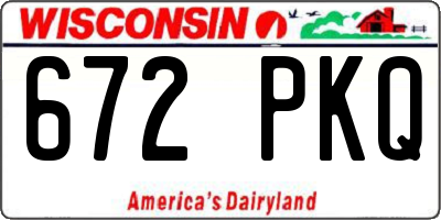 WI license plate 672PKQ