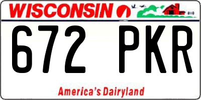 WI license plate 672PKR