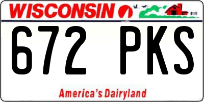 WI license plate 672PKS
