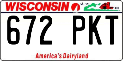 WI license plate 672PKT