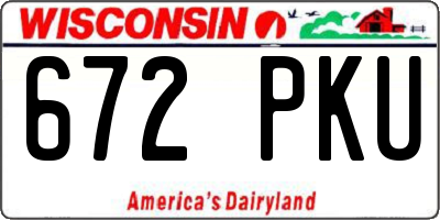 WI license plate 672PKU