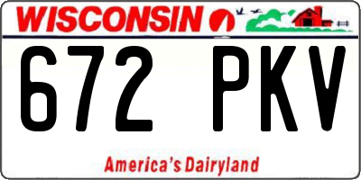 WI license plate 672PKV