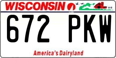 WI license plate 672PKW