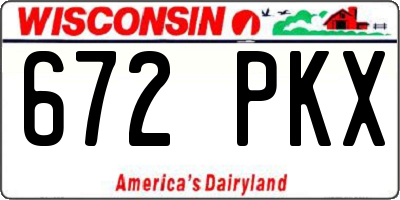 WI license plate 672PKX
